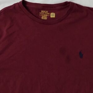 MENS POLO RALPH LAUREN LONG SLEEVE T-SHIRT BURGUNDY HEATHER SIZE LARGE